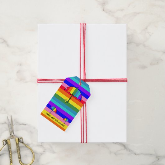 Regenboogstrips Cadeaulabel (Met Touw)