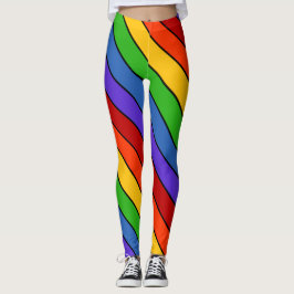 Regenboogstrips Diagonaal Leggings