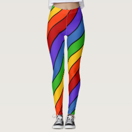 Regenboogstrips Diagonaal Leggings