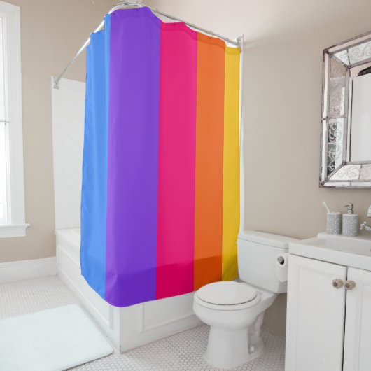 Regenboogstrips Douchegordijn (In situ)