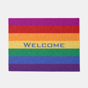 Regenboogstrips en Abstract patroon Deurmat