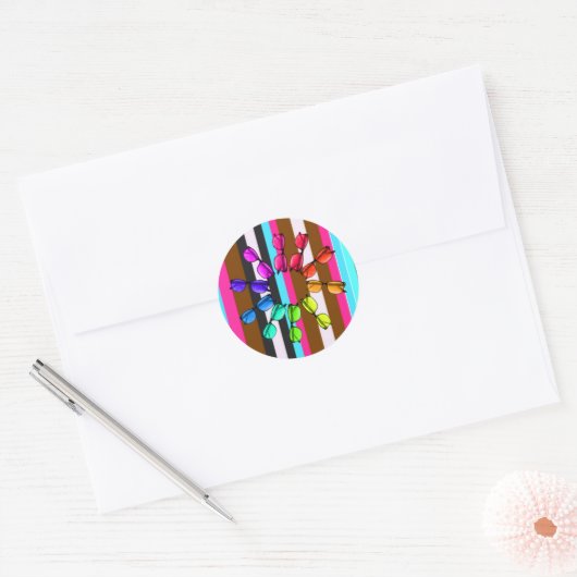 Regenboogstrips en goudhoudende Sticker (Envelop)