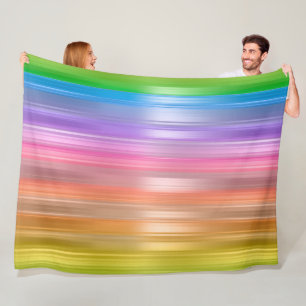 Regenboogstrips Fleece Deken