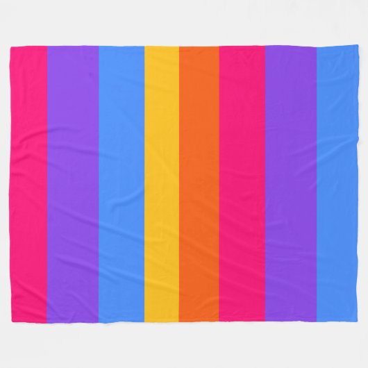 Regenboogstrips Fleece Deken (Voorkant (Horizontaal))
