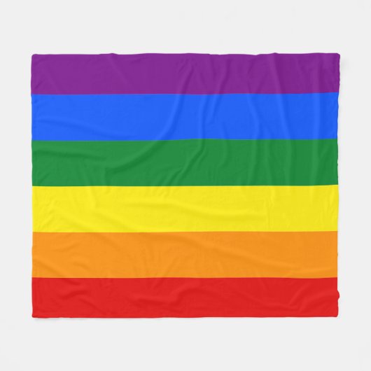 Regenboogstrips Fleece Deken (Voorkant (Horizontaal))