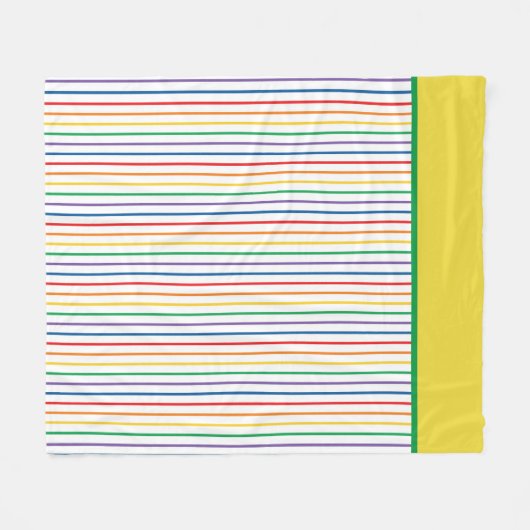 Regenboogstrips Fleece Deken (Voorkant (Horizontaal))