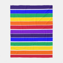 Regenboogstrips Fleece Deken