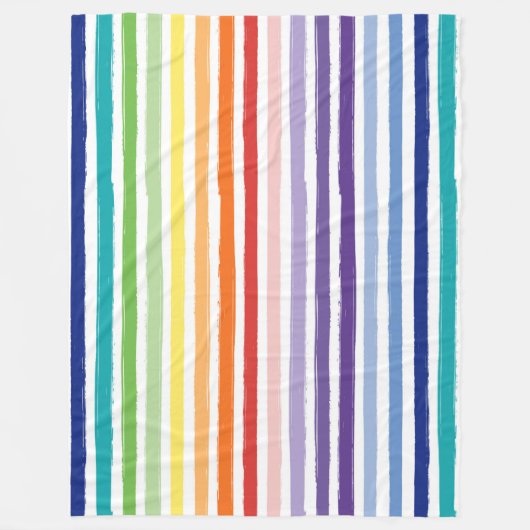 regenboogstrips fleece deken (Voorkant)
