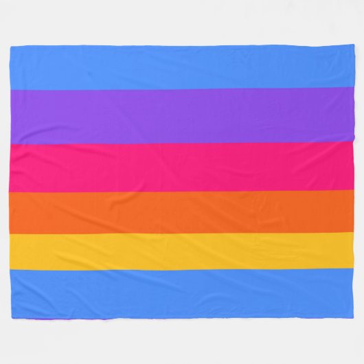 Regenboogstrips Fleece Deken (Voorkant (Horizontaal))