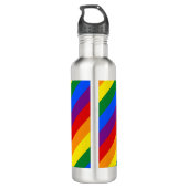 Regenboogstrips Gay Pride Design Water Fles (Achterkant)