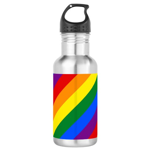 Regenboogstrips Gay Pride Design Water Fles (Voorkant)