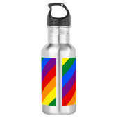 Regenboogstrips Gay Pride Design Water Fles (Achterkant)