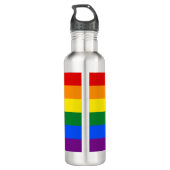 Regenboogstrips Gay Pride Design Water Fles (Achterkant)