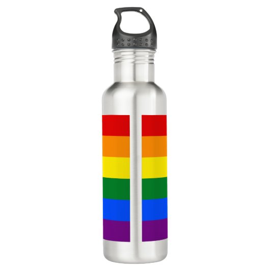 Regenboogstrips Gay Pride Design Water Fles (Achterkant)