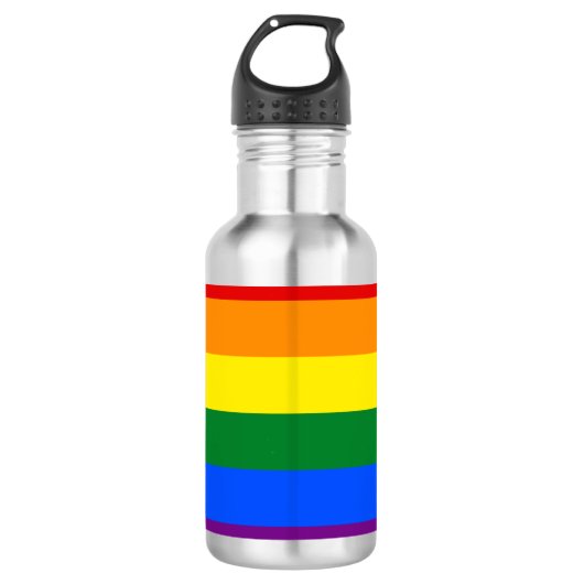 Regenboogstrips Gay Pride Design Water Fles (Voorkant)