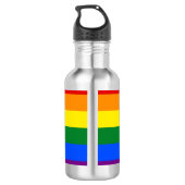 Regenboogstrips Gay Pride Design Water Fles (Achterkant)