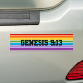 Regenboogstrips, Genesis 9:13 Bumpersticker (Op auto)