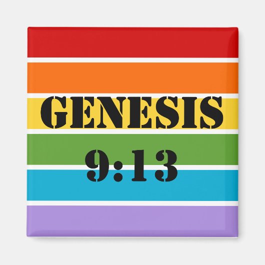 Regenboogstrips, Genesis 9:13 Magneet (Voorkant)
