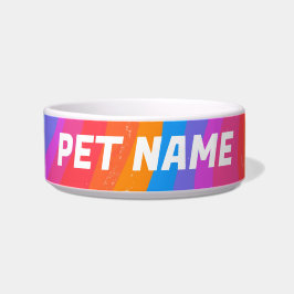 Regenboogstrips Gepersonaliseerd Dog Pet Water Foo Voerbakje