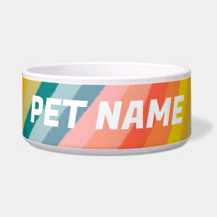 Regenboogstrips Gepersonaliseerd Dog Pet Water Foo Voerbakje