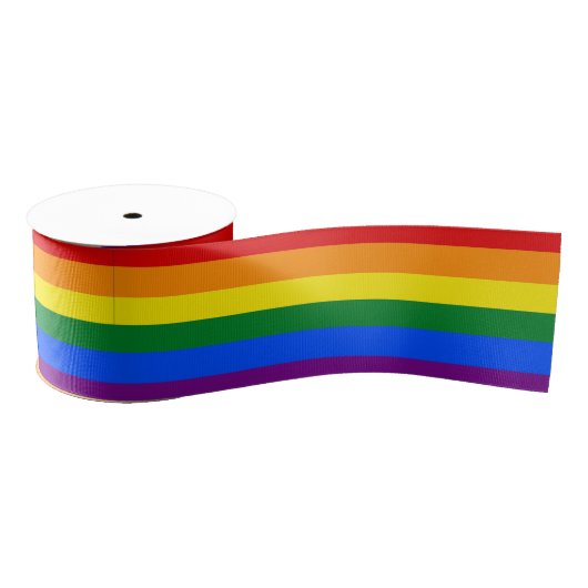 Regenboogstrips Grosgrain Lint (Spoel)
