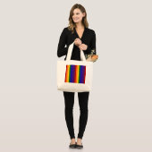 Regenboogstrips Grote Tote Bag (Voorkant (model))