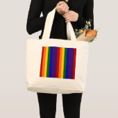 Regenboogstrips Grote Tote Bag (Voorkant (product))