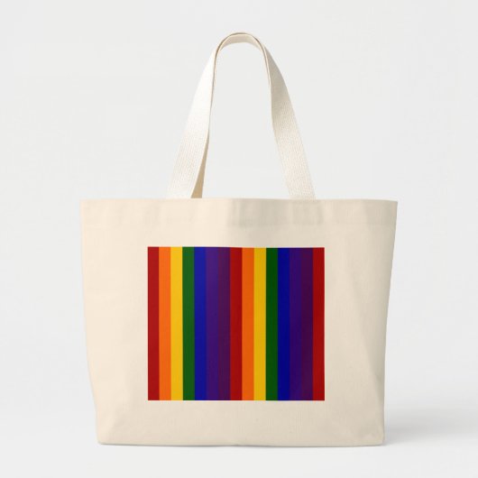 Regenboogstrips Grote Tote Bag (Voorkant)
