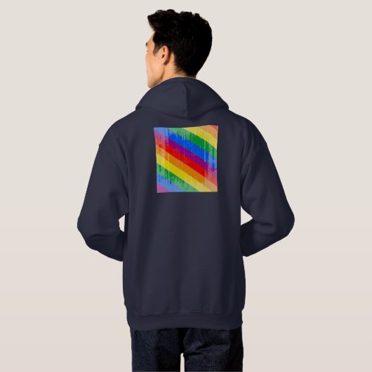  regenboogstrips hoodie (Achterkant volledig)
