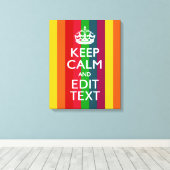Regenboogstrips houden kalm en Jouw tekst aan Canvas Afdruk (Insitu (Houten vloer))