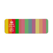 Regenboogstrips houden kalm en Jouw tekst aan Etiket (Voorkant)