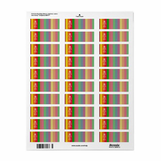 Regenboogstrips houden kalm en Jouw tekst aan Etiket (Full Sheet)