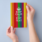 Regenboogstrips houden kalm en Jouw tekst aan Flyer (Hand)