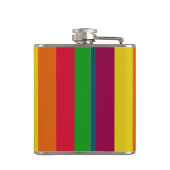 Regenboogstrips houden kalm en Jouw tekst aan Heupfles (Achterkant)