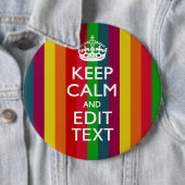 Regenboogstrips houden kalm en Jouw tekst aan Ronde Button 6,0 Cm (In situ)
