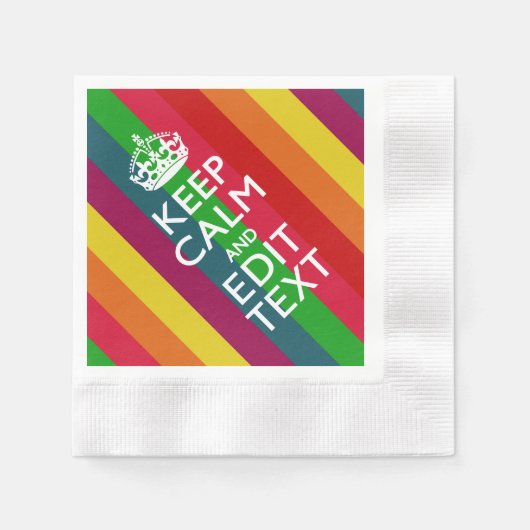 Regenboogstrips houden kalm en Jouw tekst aan Servetten (Voorkant)