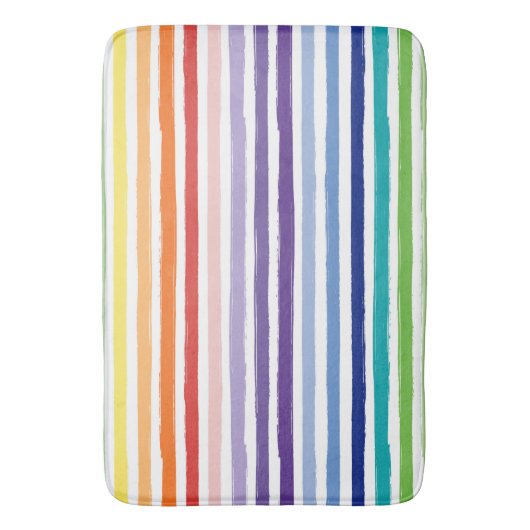  regenboogstrips in de badkamer badmat (Voorkant Verticaal)