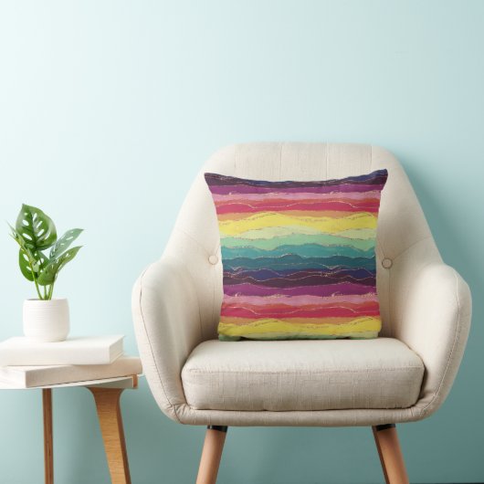 Regenboogstrips Kussen (Stoel)