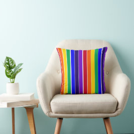 Regenboogstrips Kussen