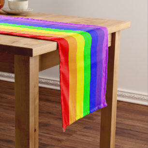 Regenboogstrips, langlopend lange tafelloper