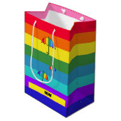 Regenboogstrips Medium Cadeauzakje (Voorkant Gekanteld)