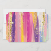 Regenboogstrips met Faux Gold Glitter Birthday Kaart (Achterkant)