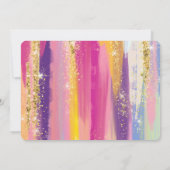 Regenboogstrips met Faux Gold Glitter Birthday Kaart (Achterkant)