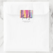 Regenboogstrips met Faux Gold Glitter Wedding Vierkante Sticker (Tas)