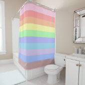 Regenboogstrips met gekleurd kledinggordijn douchegordijn (In situ)