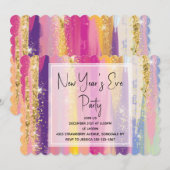 Regenboogstrips met goudglitter, nieuw jaar oud kaart (Voorkant / Achterkant)