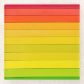 Regenboogstrips met meerdere kleuren glazen onderzetter (Voorkant)