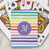 Regenboogstrips monogram pokerkaarten