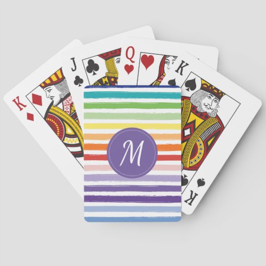 Regenboogstrips monogram pokerkaarten (Achterkant)