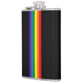 Regenboogstrips op ondersteuning voor zwarte homep heupfles (Links)